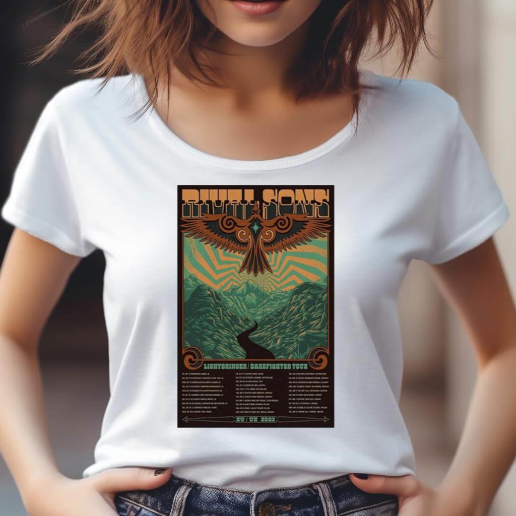 Rival Sons Lightbringer Darkfighter Tour 2023 Show Poster Shirt Rival Sons Lightbringer Darkfighter Tour 2023 Show Poster Shirt