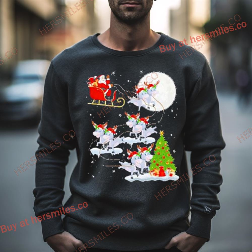 Santa Claus Reindeer Donkey Christmas Shirt