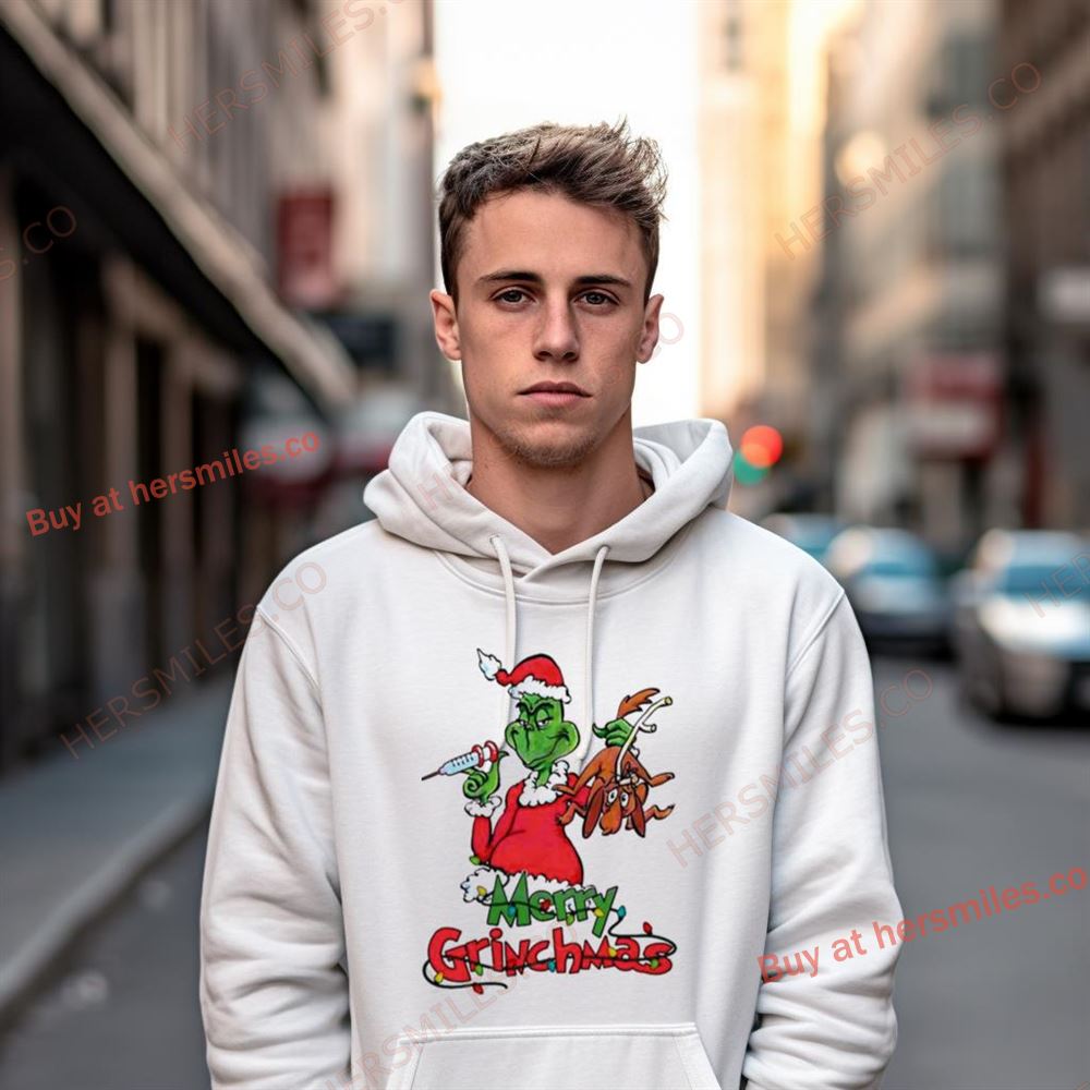 Santa Grinch And Dog Merry Grinchmas Nurse Shirt Santa Grinch And Dog Merry Grinchmas Nurse Shirt