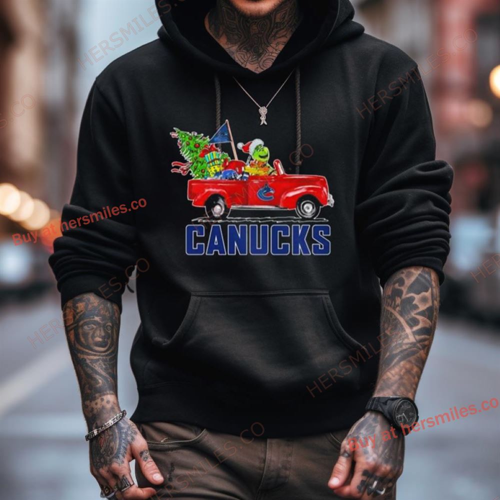 Santa Grinch Driving Car Vancouver Canucks Shirt Santa Grinch Driving Car Vancouver Canucks Shirt
