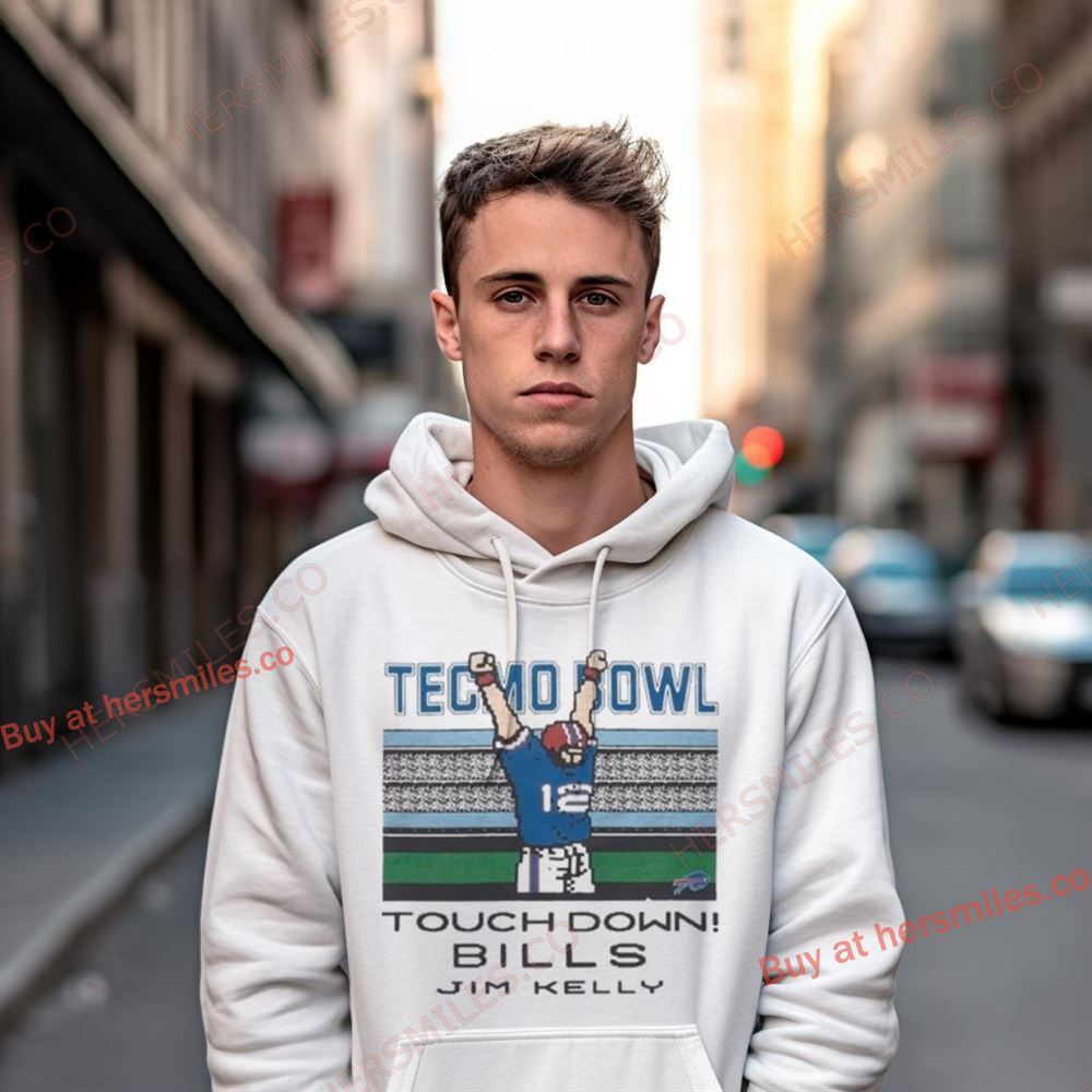 Tecmo Bowl Buffalo Bills Jim Kelly Touch Down Shirt Tecmo Bowl Buffalo Bills Jim Kelly Touch Down Shirt