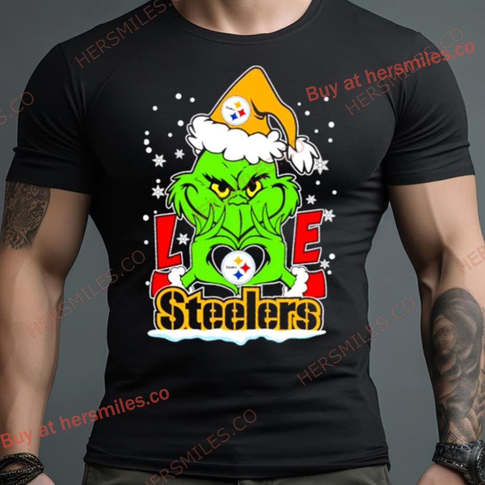 The Grinch Santa Love Pittsburgh Steelers Shirt