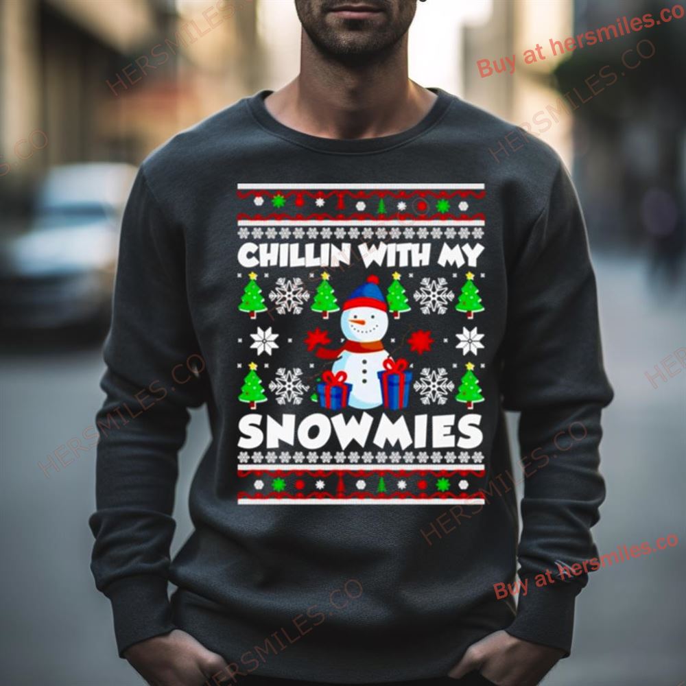 Chilling With The Snowmies Ugly Christmas Shirt
