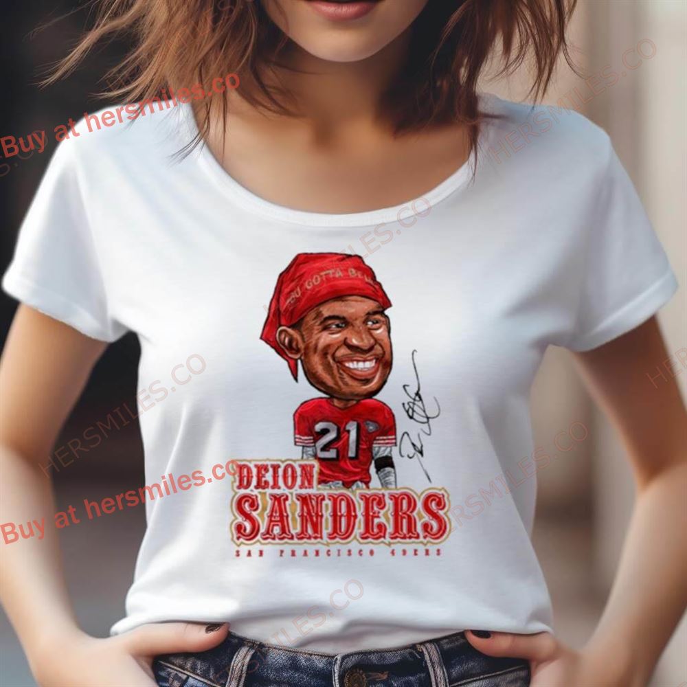 Deion Sanders San Francisco 49Ers Cartoon Signature Shirt Deion Sanders San Francisco 49Ers Cartoon Signature Shirt