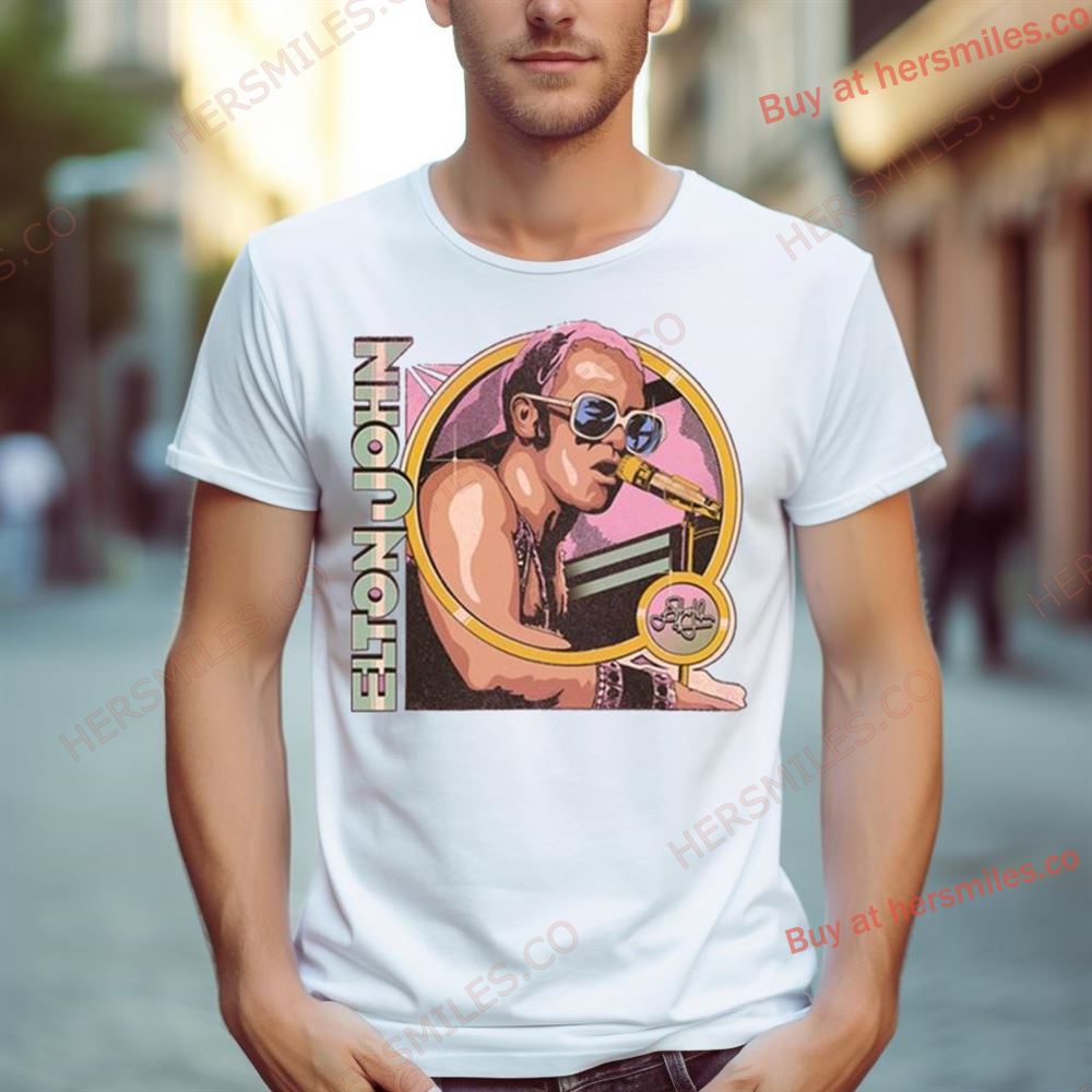Elton John Merch Store Gybr 80S Vintage Photo Illustration Shirt