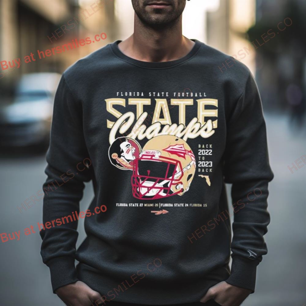 Florida State Seminoles 2023 State Champs Back To Back Helmet Shirt