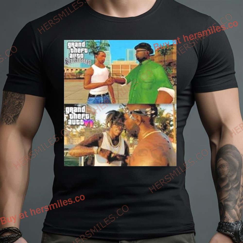 Grand Theft Auto San Andreas To Grand Theft Auto 6 Graphics Evolution Gang Handshake Scenes Shirt
