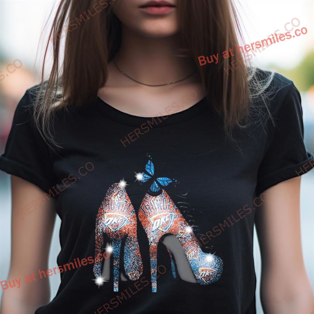 High Heels Butterfly Oklahoma City Thunder Diamond Shirt High Heels Butterfly Oklahoma City Thunder Diamond Shirt
