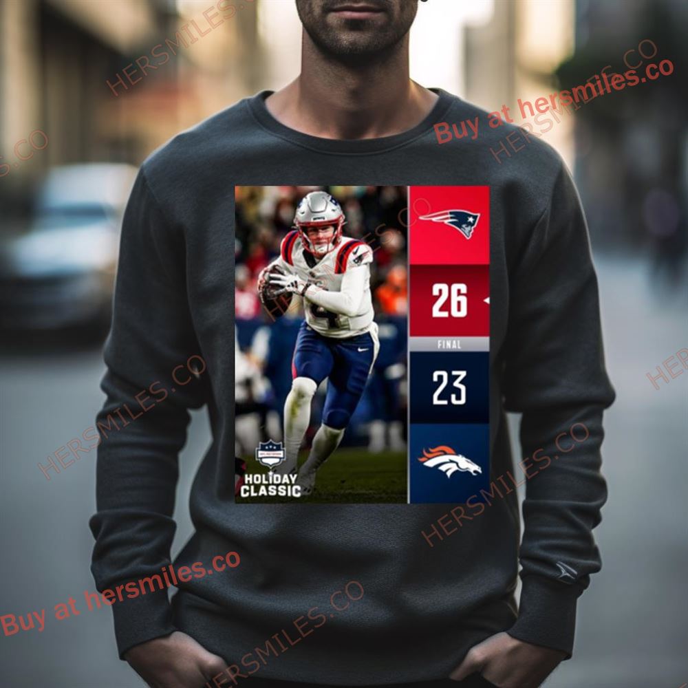 New England Patriots Win 20 14 Denver Broncos 2023 Nfl Game Final Score Shirt