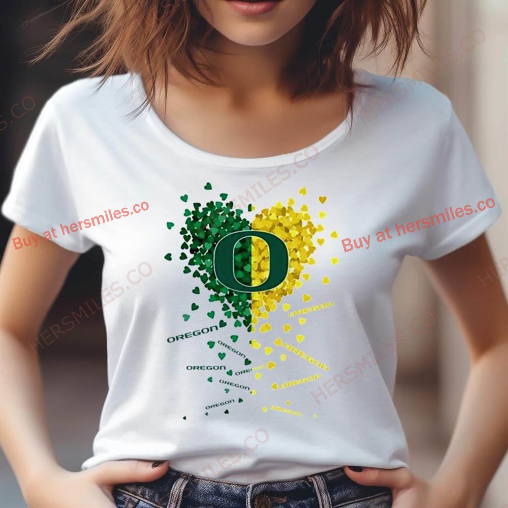 Oregon Ducks Tiny Heart Shape 2023 Shirt Oregon Ducks Tiny Heart Shape 2023 Shirt
