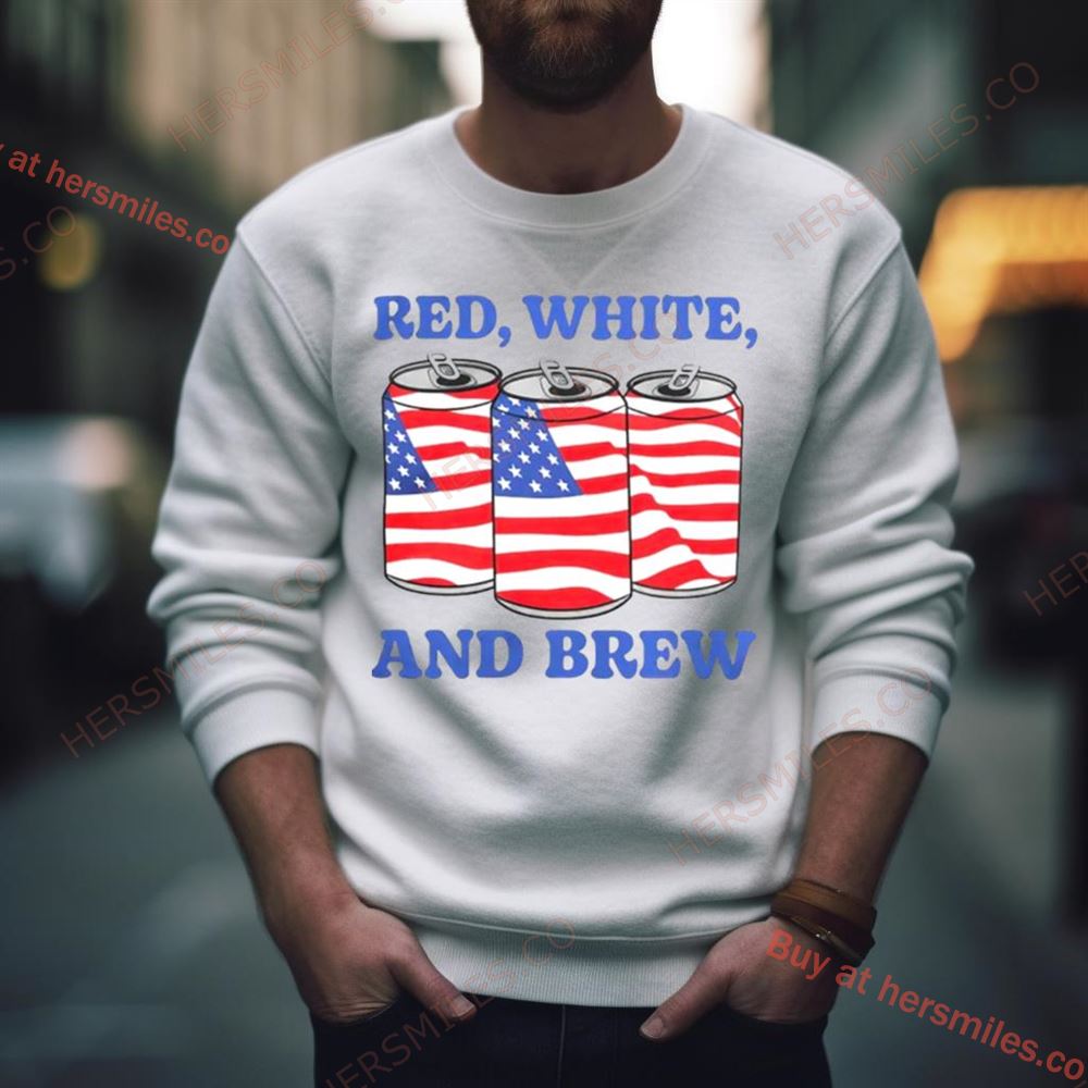 Red White And Brew American Flag Shirt