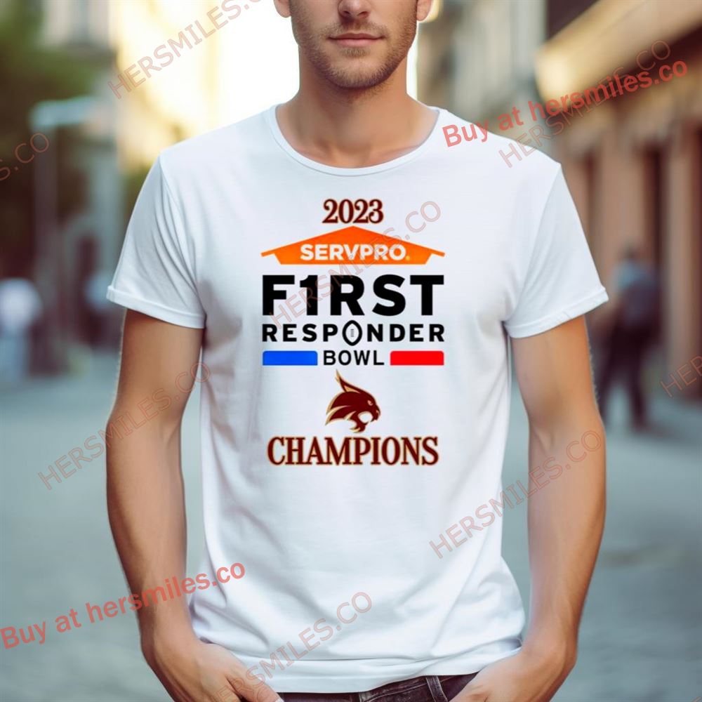 Texas State Bobcats Football 2023 Servpro First Responder Bowl Champions Shirt