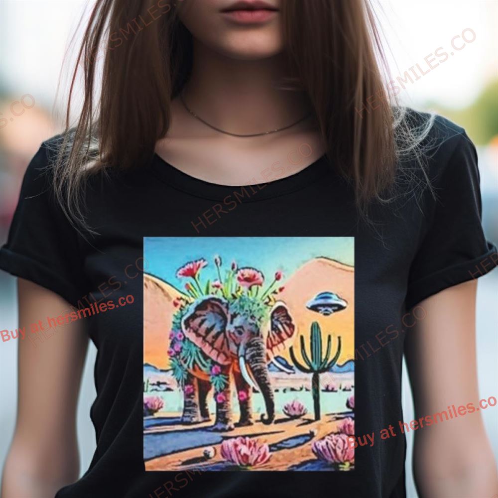 Watercolor Elephant Cactus Ufo Fun Shirt Watercolor Elephant Cactus Ufo Fun Shirt