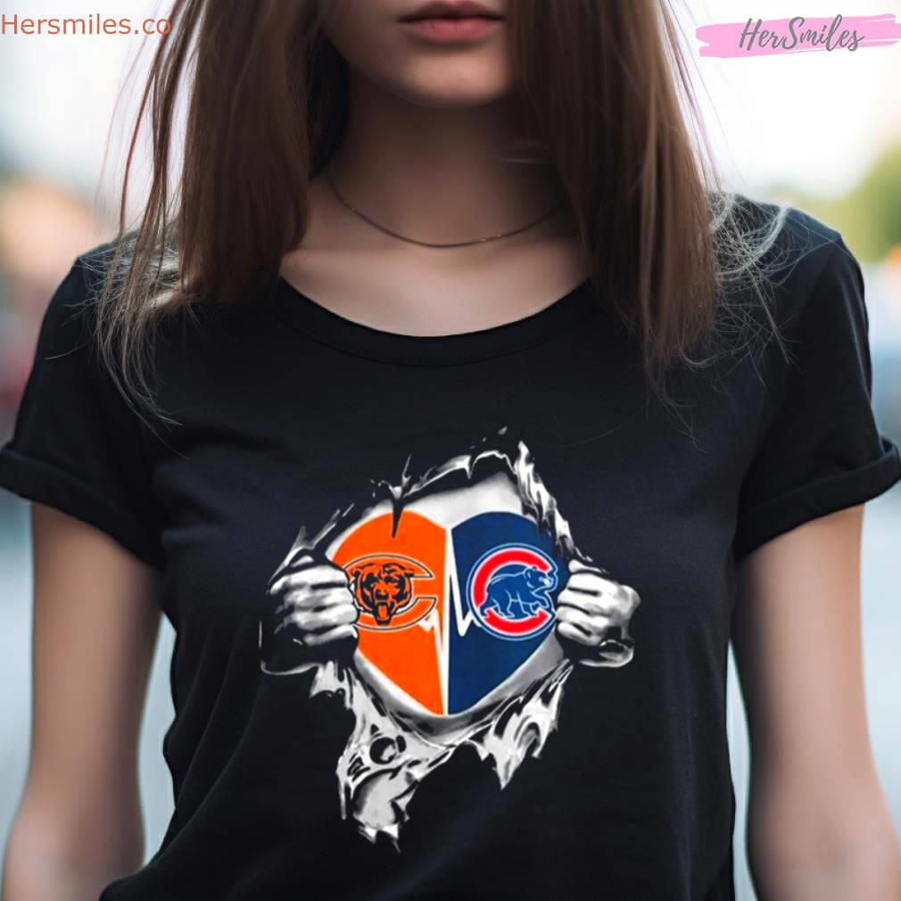 Chicago Bears Inside My Heart Chicago Cubs Shirt Chicago Bears Inside My Heart Chicago Cubs Shirt