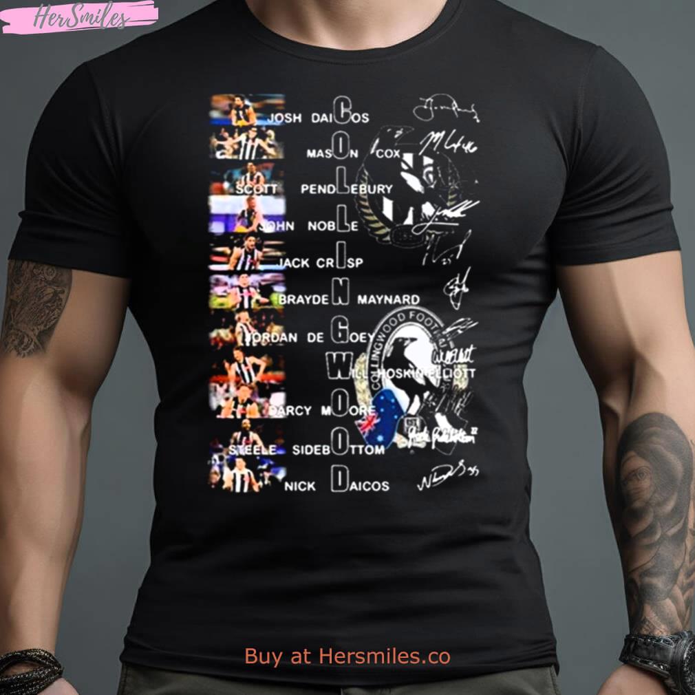 Collingwood Football Team Players Signatures 2023 Shirt