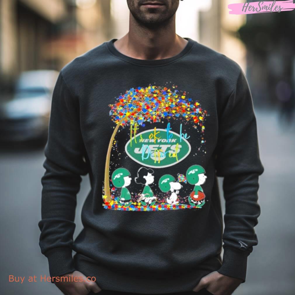 New York Jets Autism Nfl Peanut Characters It’S Ok To Be Different Shirt
