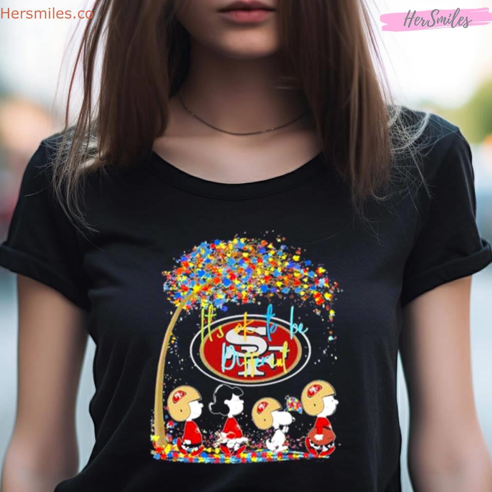 San Francisco 49Ers Autism Nfl Peanut Characters It'S Ok To Be Different Shirt San Francisco 49Ers Autism Nfl Peanut Characters It'S Ok To Be Different Shirt