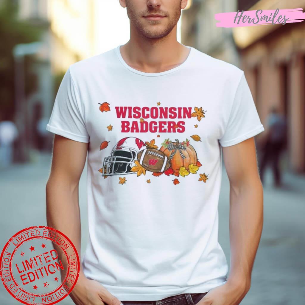 Wisconsin Badgers Ncaa Football Welcome Fall Pumpkin Halloween 2023 Shirt