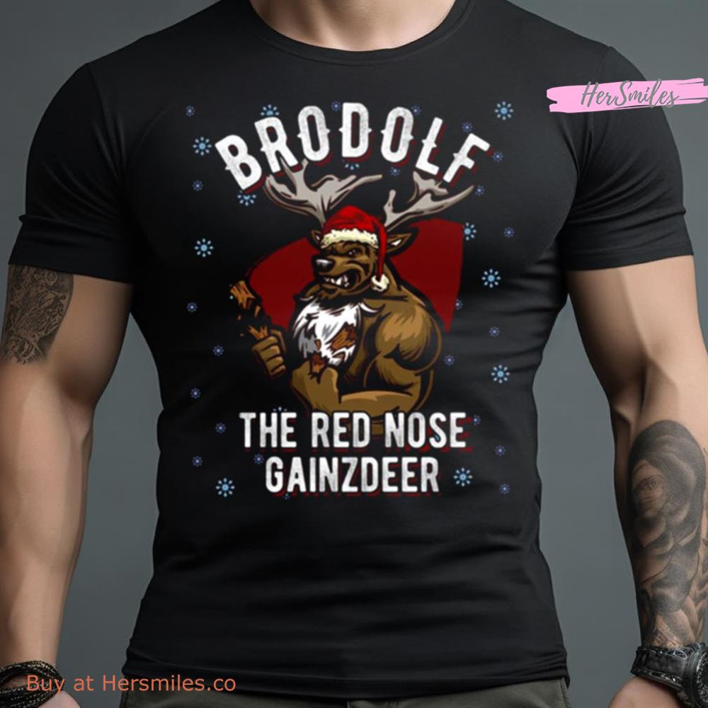 Bodybuilding Brodolf Red Nose Gym Shirt