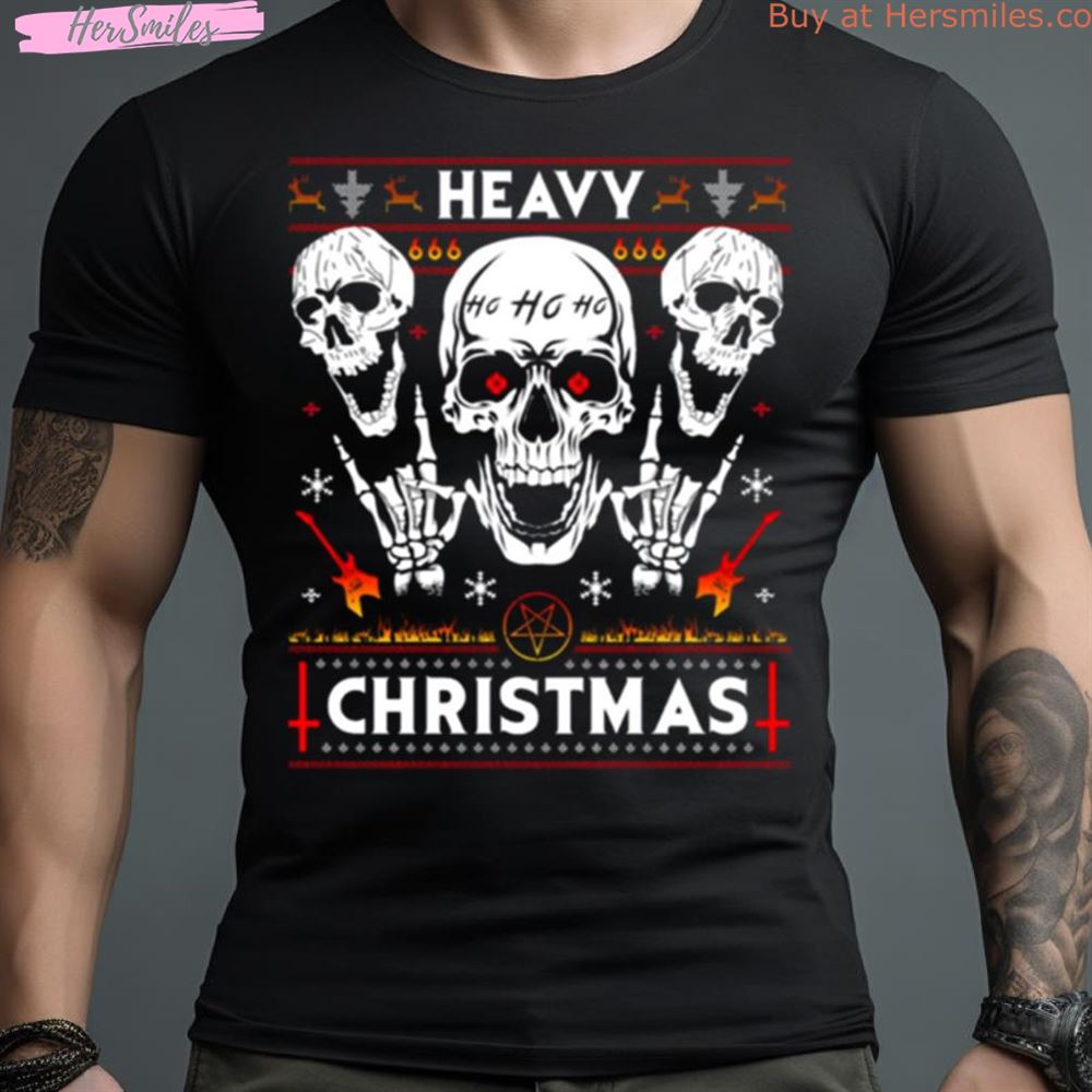 Death Black Metal Rocker Horns Christmas Shirt