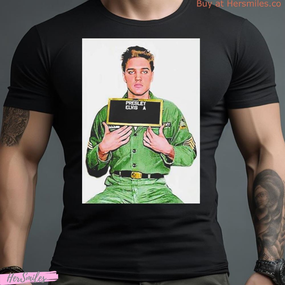 Elvis Presley Army Mugshot 1960 Shirt