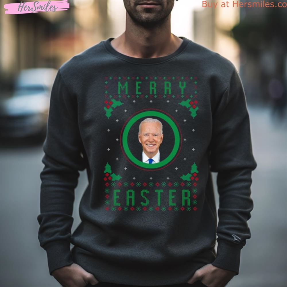 Funny Anti Biden Merry Easter Ugly Christmas Shirt