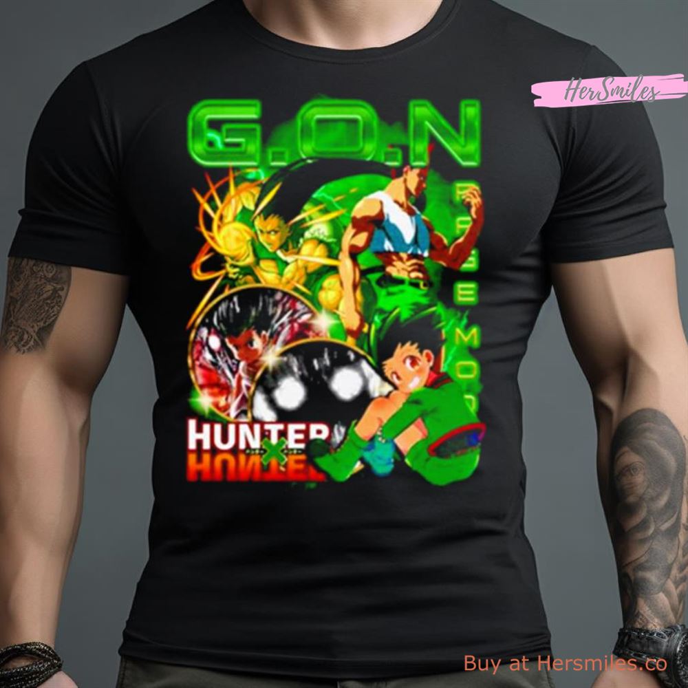Style3 T-Shirt Donna Hunter X Gon - Anime Manga Giapponese, 100% Cotone Premium, Vestibilità Aderente