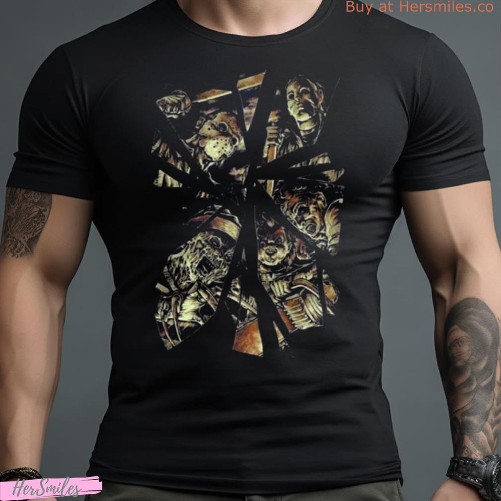 Horror Movie Characters On Mirror Halloween 2023 Shirt