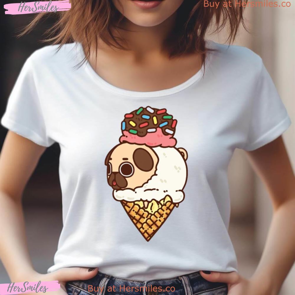 Icecream Sundae Pug Shirt Icecream Sundae Pug Shirt