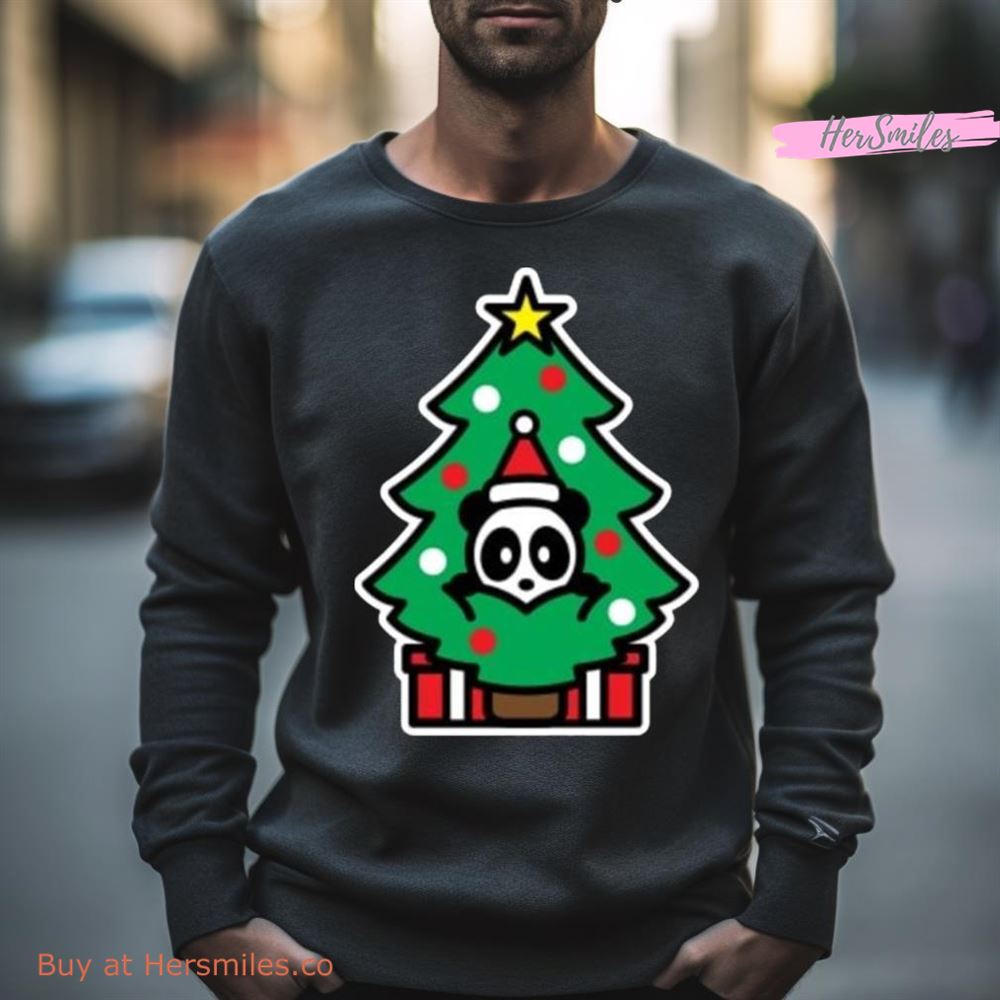 Panda Christmas Tree Bambu Brand Present Gift Stocking Shirt