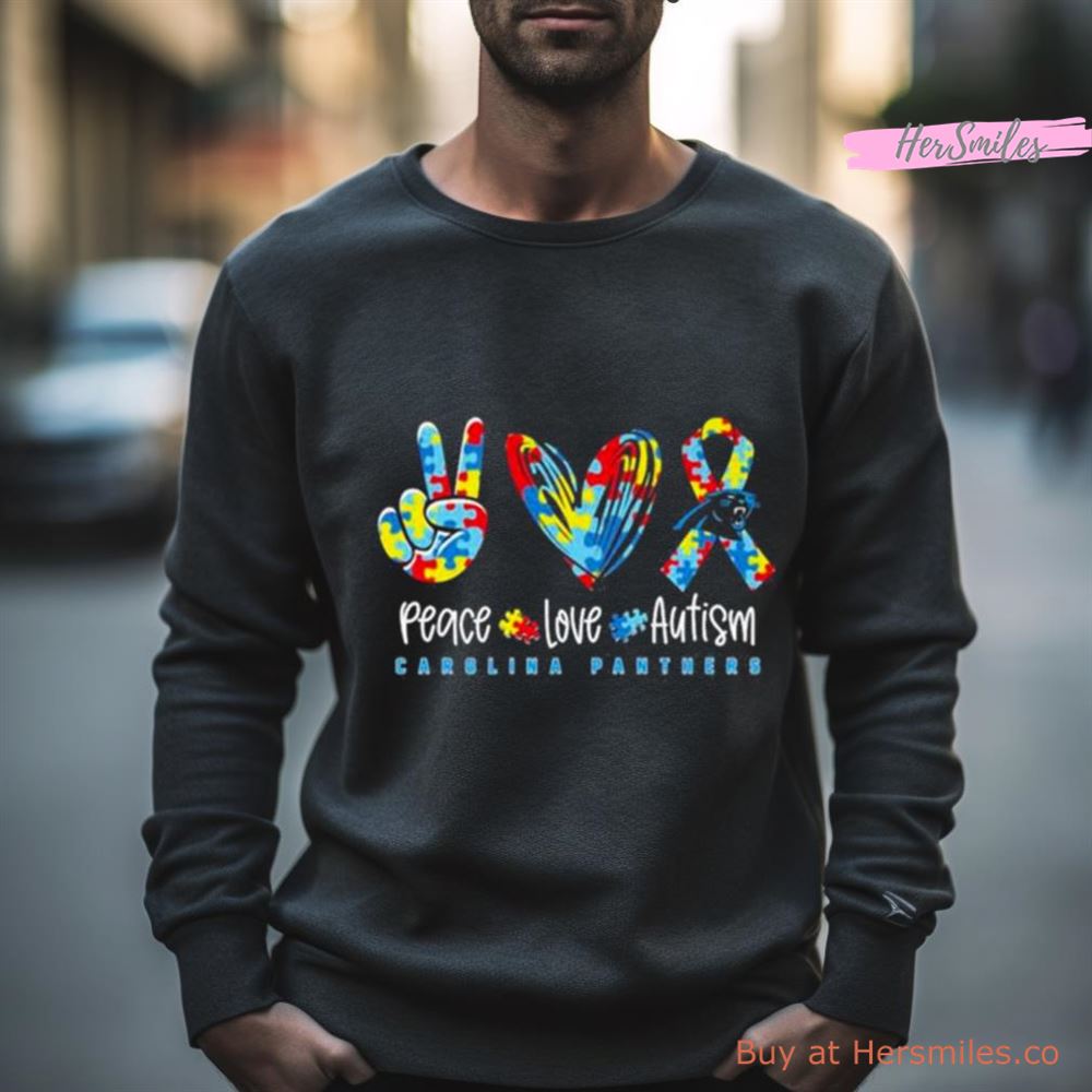 Peace Love Autism Carolina Panthers Nfl Shirt