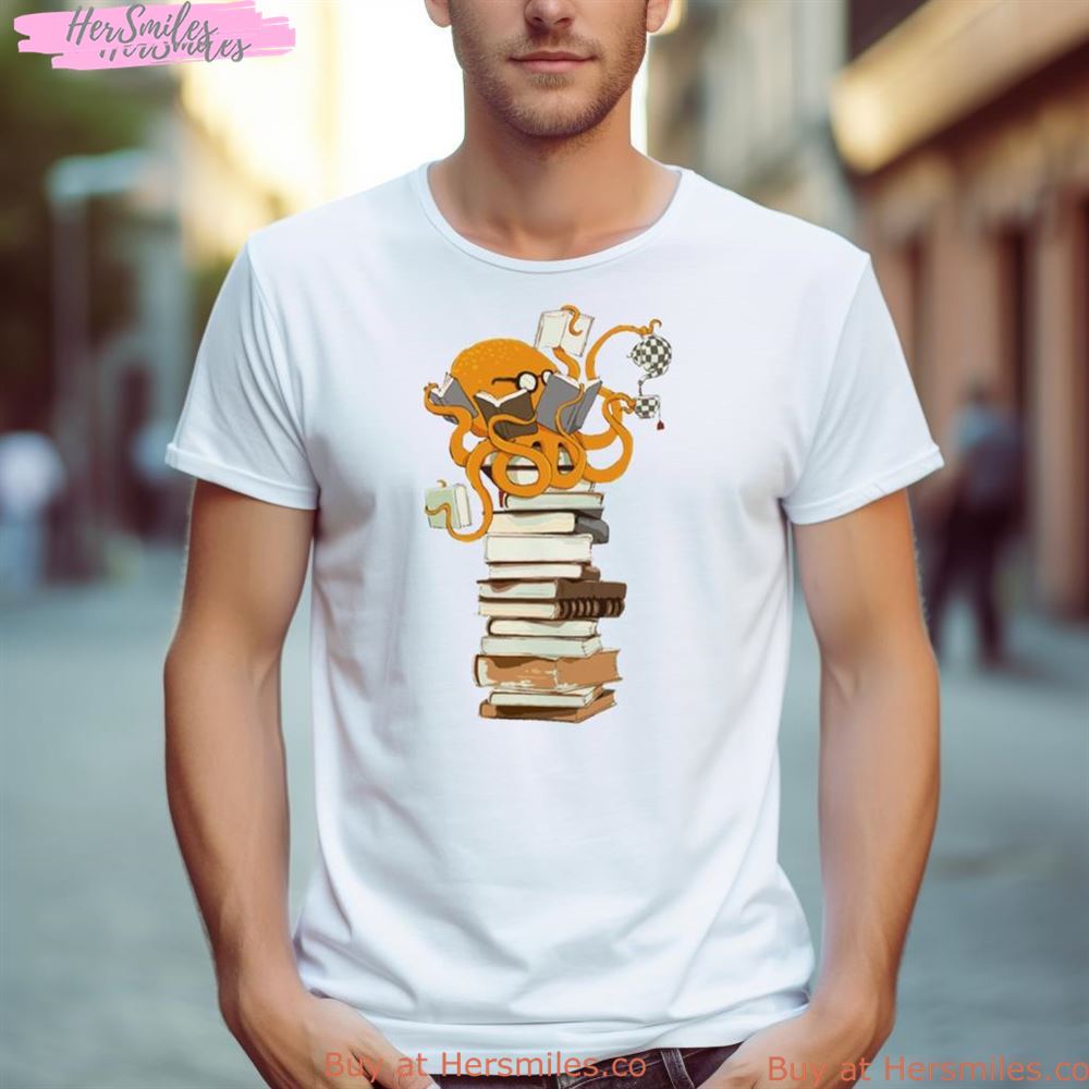 Reading Octopus Tea Coffee And Books Shirt