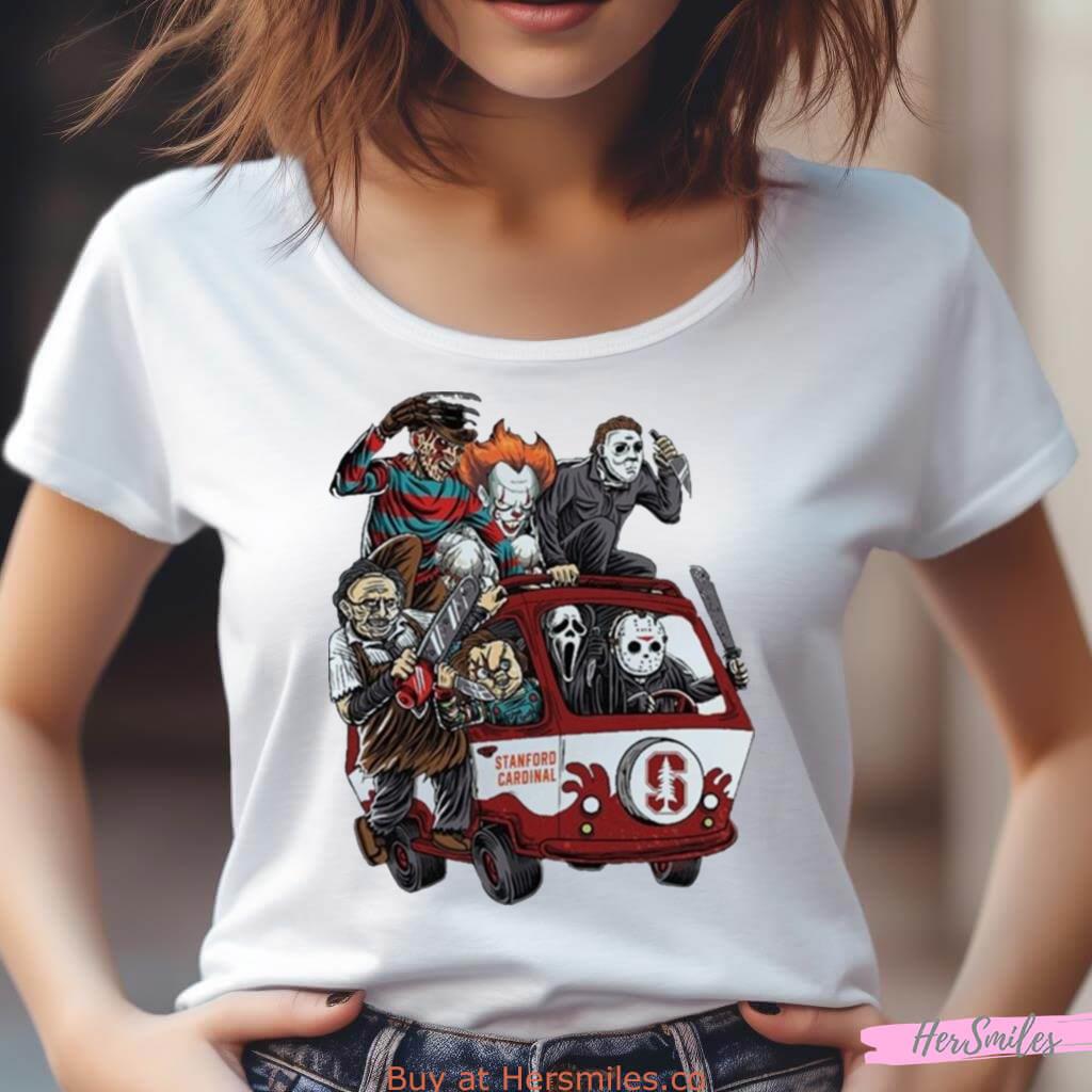 Stanford Cardinal Horror Movies Characters Bus Halloween 2023 Shirt Stanford Cardinal Horror Movies Characters Bus Halloween 2023 Shirt