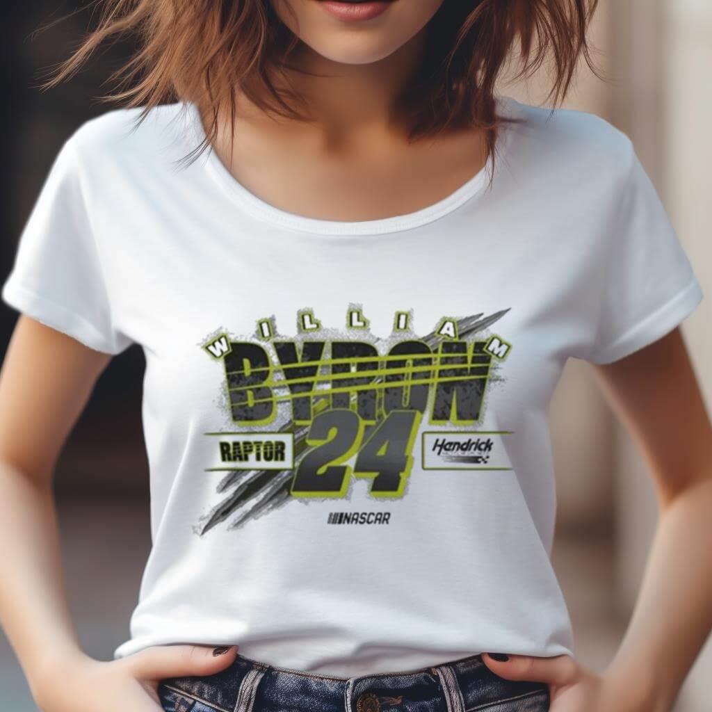 William Byron #24 Gray Raptor Shirt William Byron #24 Gray Raptor Shirt