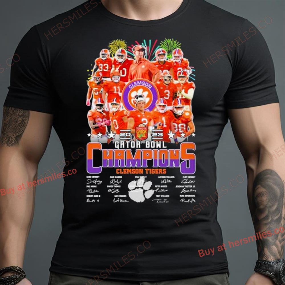 2023 Gator Bowl Champions Clemson Tigers Signature Shirt