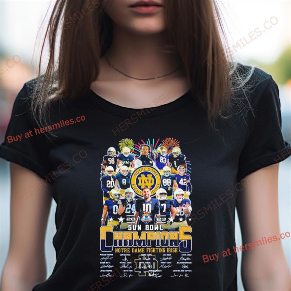 2023 Sun Bowl Champions Notre Dame Fighting Irish Signature Shirt 2023 Sun Bowl Champions Notre Dame Fighting Irish Signature Shirt