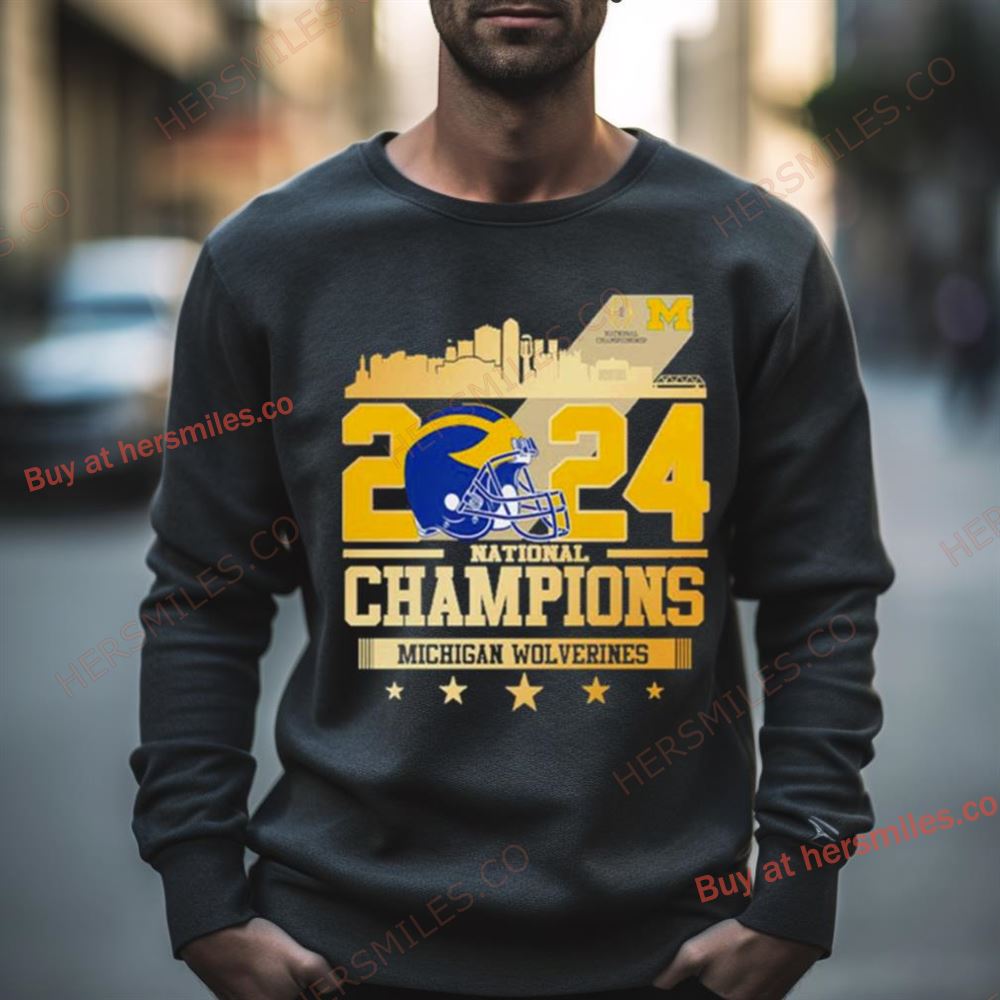 2024 National Champions Michigan Wolverines Football Helmet Shirt