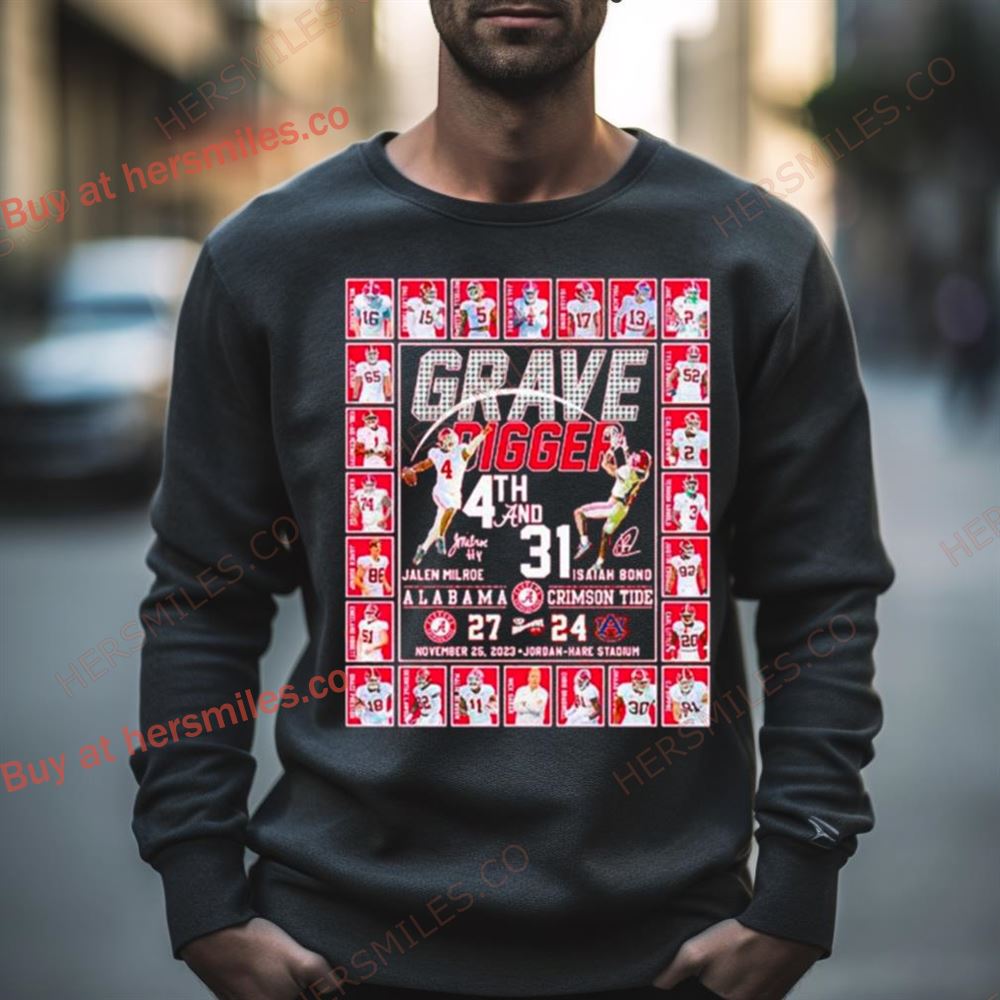 Alabama Crimson Tide Grave Digger 4Th And 31 Football Signature Shirt