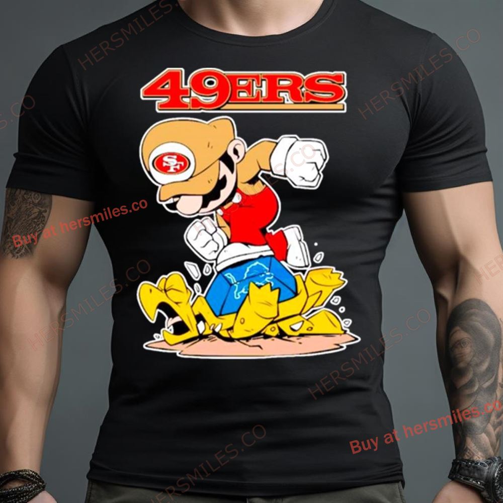 Awesome Mario 49Ers Stomps On Detroit Lions Shirt