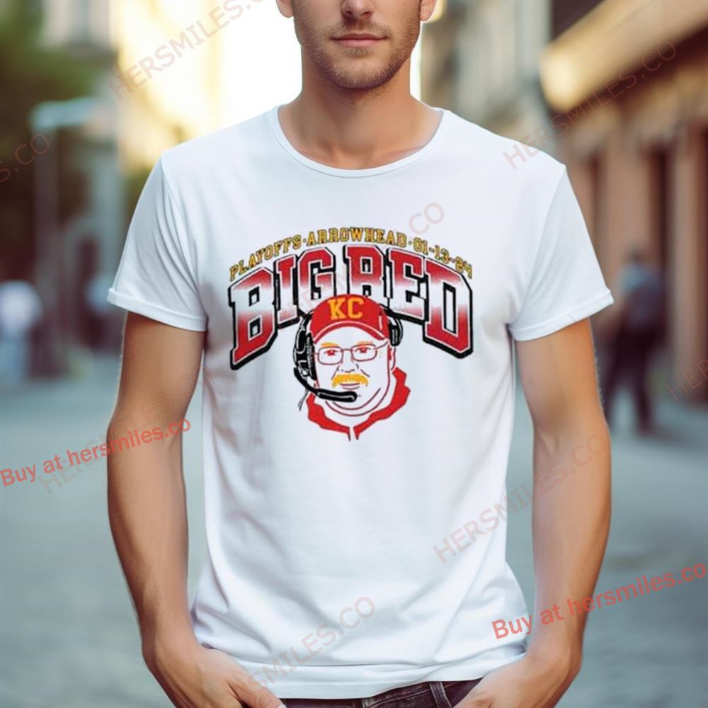 Big Red Andy Reid Mustache 2023 2024 Playoffs Arrowhead Shirt