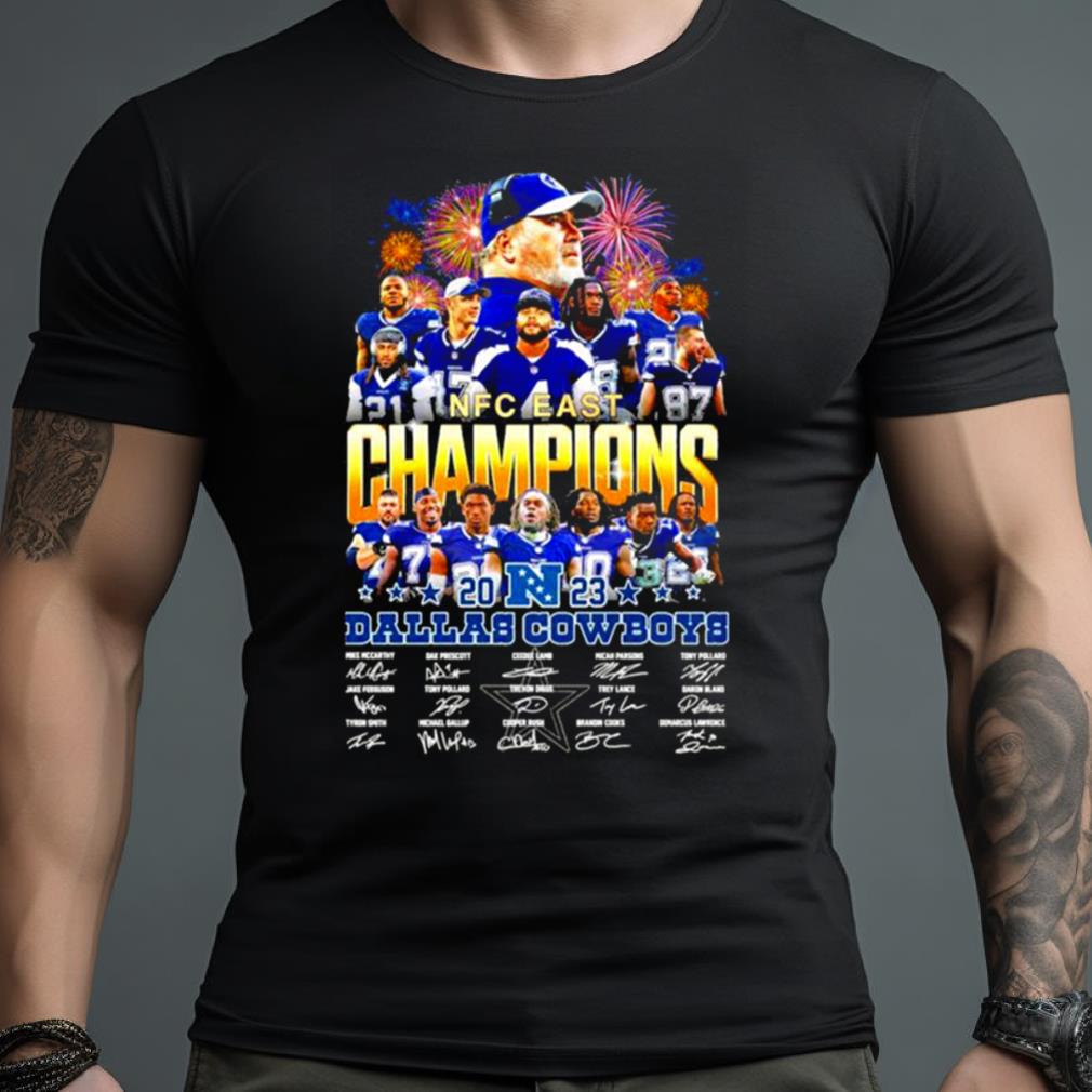 Congratulation 2023 NFC East Division Champions Dallas Cowboys Football Signatures Shirt