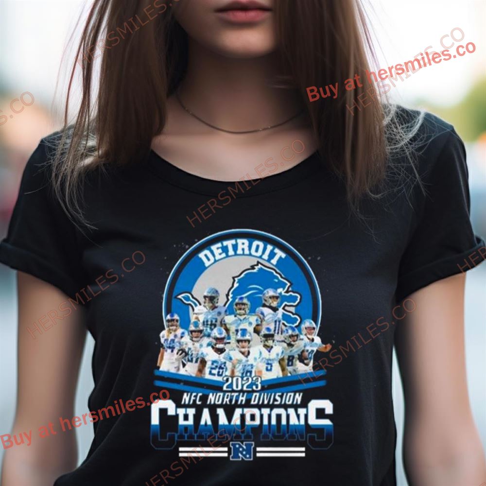 Detroit Lions Football 2023 Nfc North Division Champions Signatures Shirt Detroit Lions Football 2023 Nfc North Division Champions Signatures Shirt