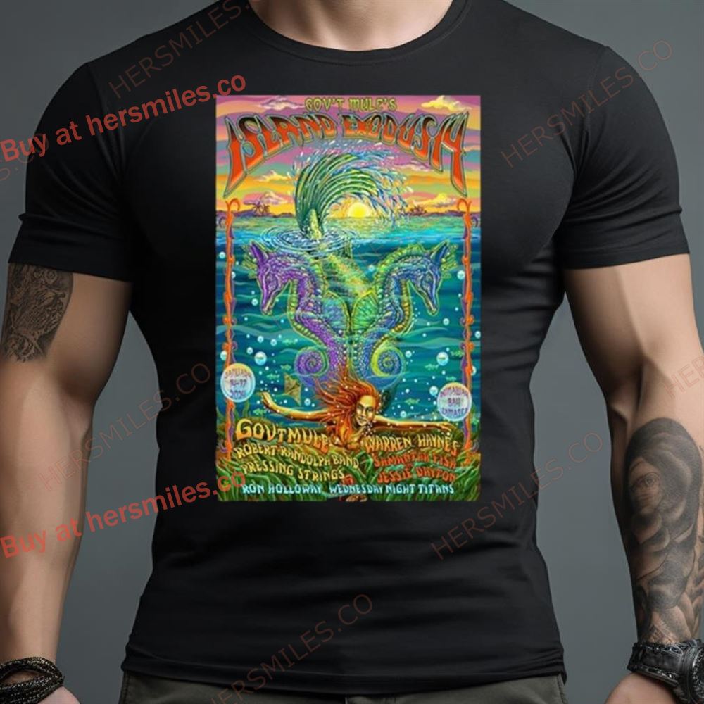 Gov’T Mule Island Exodus 14 18, 2024 Jewel Paradise Cove Resort, Runaway Bay, Jamaica Tour Shirt
