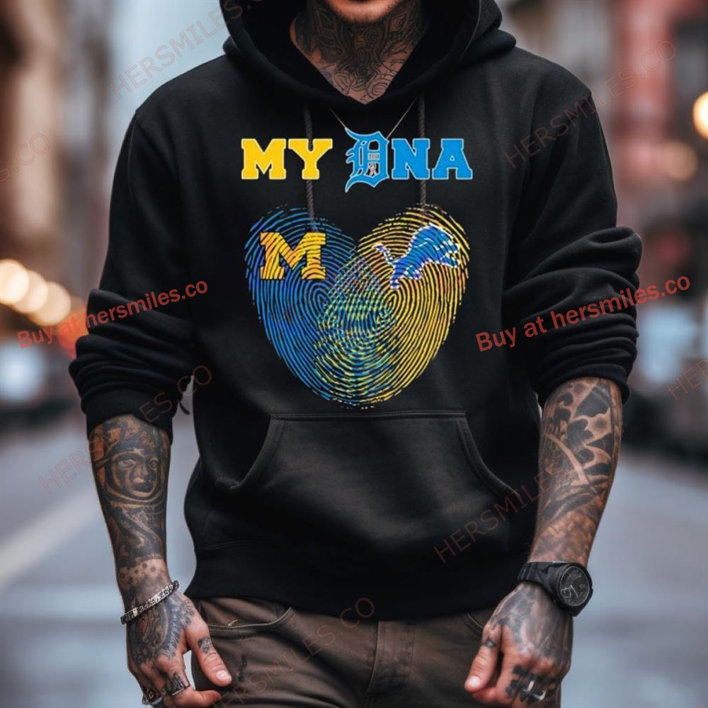 Heart My Dna Michigan Wolverines And Detroit Lions Shirt Heart My Dna Michigan Wolverines And Detroit Lions Shirt