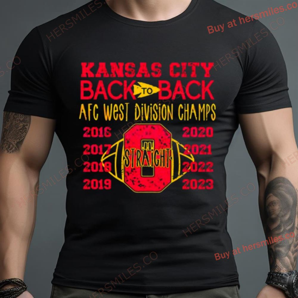 Kansas City Back To Back Afc West Division Champs Straight 2016 2023 Shirt