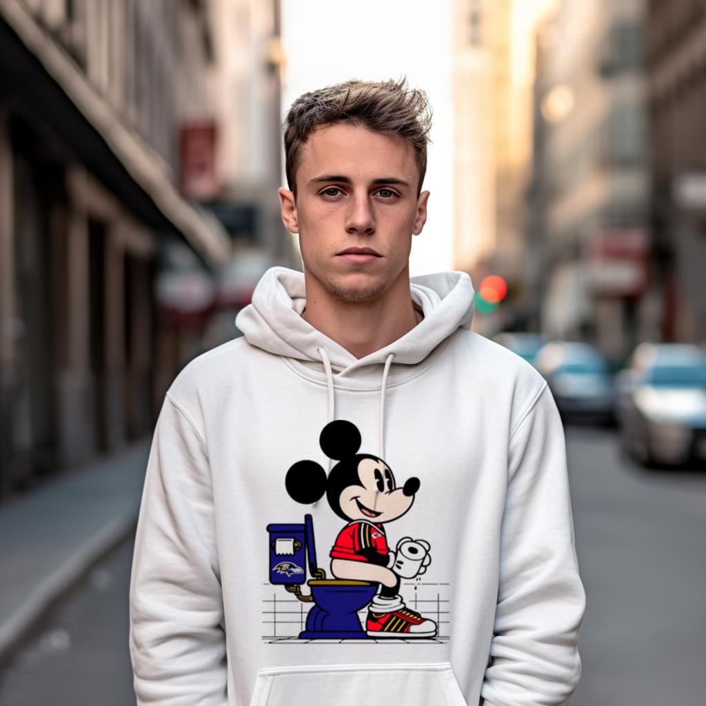 Kansas City Chiefs Mickey Mouse sitting on Baltimore Ravens Toilet shirt Kansas City Chiefs Mickey Mouse sitting on Baltimore Ravens Toilet shirt