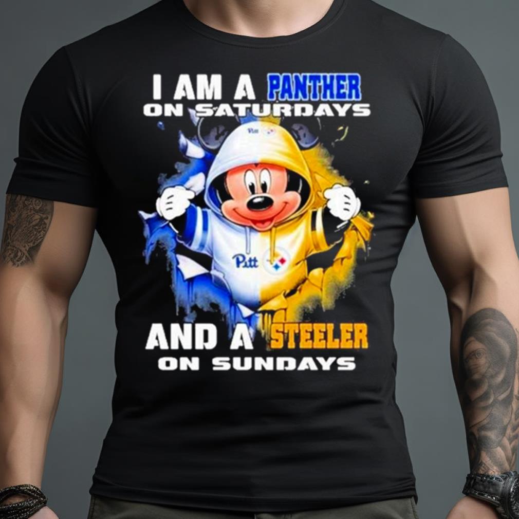 Mickey Mouse I Am A Pittsburgh Panthers On Saturdays And A Pittsburgh Steelers On Sundays T Shirt