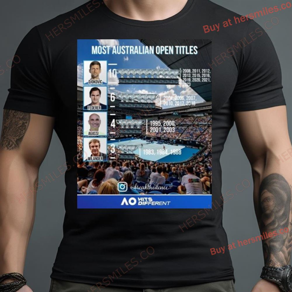 Most Australian Open Titles 2024 Tennis Shirt