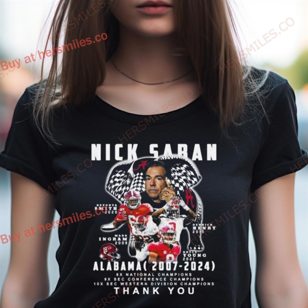 Nick Saban Alabama 2007 2024 Thank You Shirt Nick Saban Alabama 2007 2024 Thank You Shirt