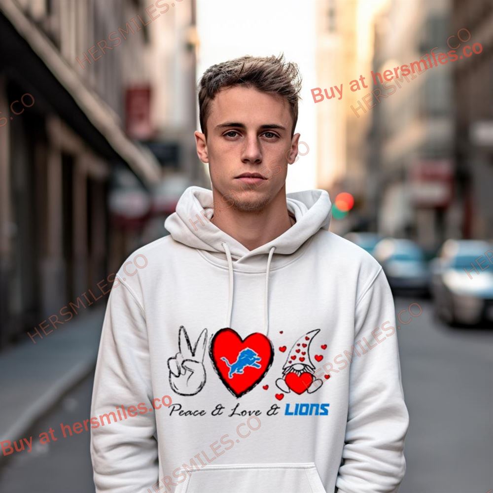 Peace Love Lions Heart With Gnome Shirt Peace Love Lions Heart With Gnome Shirt